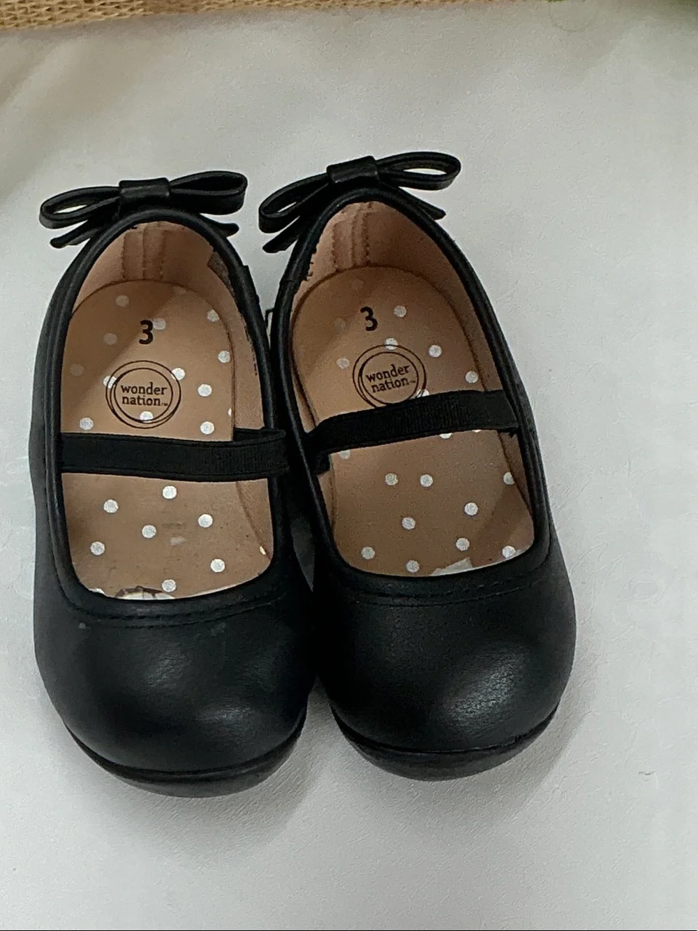 wonder nation Black Bow Mary Jane Flats for Kids